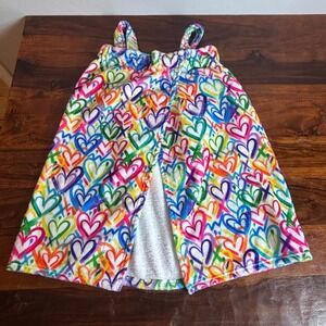 iscream x Corey Paige Girls Rainbow Heart Swim Cover Up Towel Wrap M/L 10-14